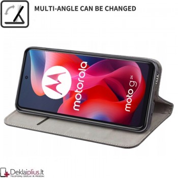 Telone dirbtinos odos dėklas - juodas (Motorola Moto G04/G04S/G24/G24 Power)